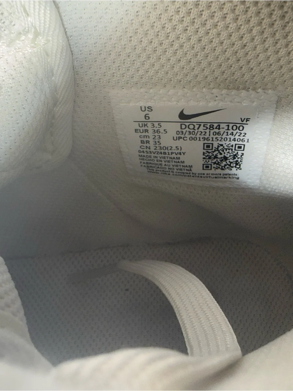 Nike White High-Top Sneakers with Blue Swoosh and Strap